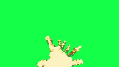 Ateş topu patlamasının canlandırması yeşil ekranda