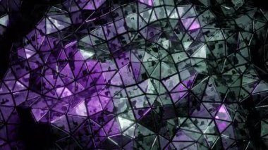 Dijital çokgen yüzeyin animasyonu. Modern geometrik tarzda düşük polimerli dalgalanan düz yüzey 3d geometrik arkaplan