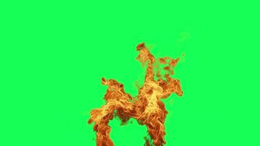 Ateş topu patlamasının canlandırması yeşil ekranda
