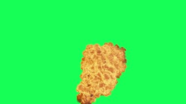 Ateş topu patlamasının canlandırması yeşil ekranda