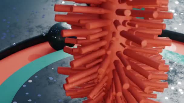 Animatie Van Roteren Gebogen Abstracte Vorm Met Zachte Kleuren Universele — Stockvideo