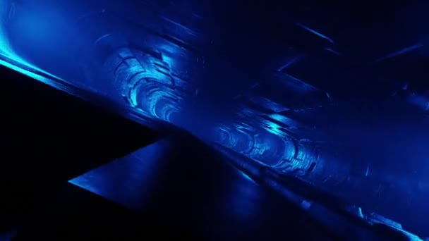 Animation Eines Sauberen Futuristischen Alien Scifi Fantasie Hangar Tunnelkorridors Rendering — Stockvideo