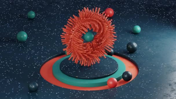 Animation Der Rotierenden Gekrümmten Abstrakten Form Mit Sanften Farben Universelle — Stockvideo