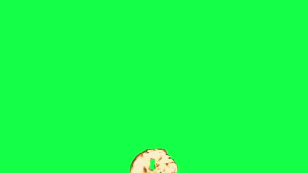緑の画面上の火球爆発のアニメーション — ストック動画