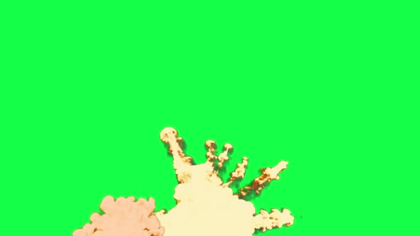 绿色屏幕上的火球爆炸动画 — 图库视频影像