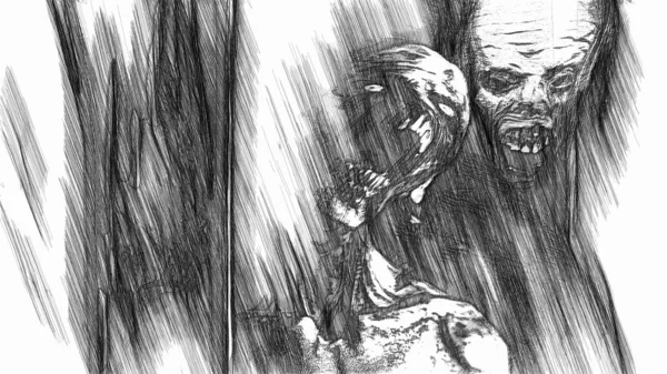 Illustration Horror Zombie Scary Effects — Stock Photo, Image