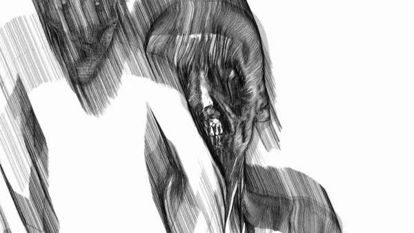 Иллюстрация Зомби Ужасов Страшными Эффектами — стоковое фото