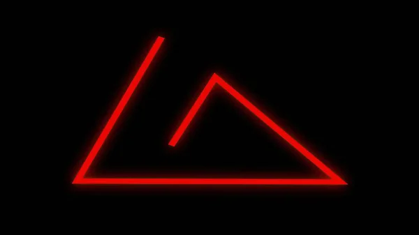 Illüstrasyon Siyah Arkaplanda Kırmızı Neon Parlayan Çizgi — Stok fotoğraf