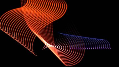 Siyah arkaplanda 3d soyut resimleme