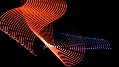 Siyah arkaplanda 3d soyut resimleme