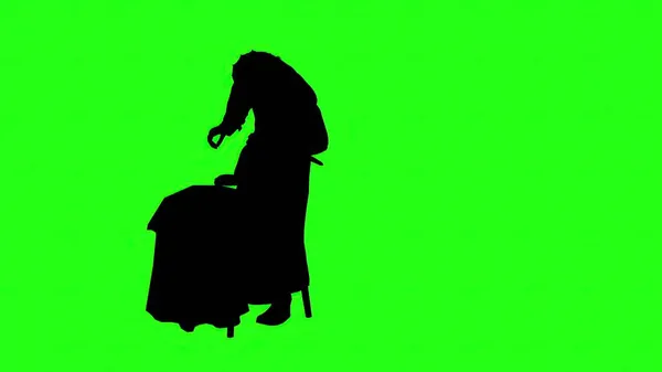 Illustration Silhouettes People Hugging Green Screen — Stock Photo, Image