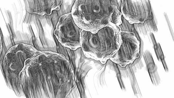 Illustration Eine Beschädigte Und Zerfallende Krebszelle — Stockfoto