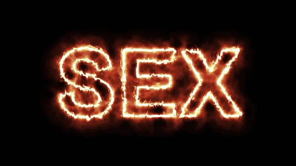 Ilustrace Slovo Sex Hořící Černém Pozadí — Stock fotografie