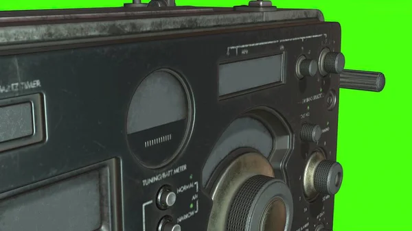 Иллюстрация Старинного Радио Зеленом Экране — стоковое фото