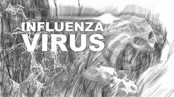 Ilustración Células Del Virus Gripe — Foto de Stock