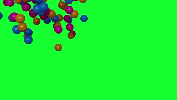 Movimiento Coloridas Esferas Animadas Animación Pantalla Verde — Vídeo de stock