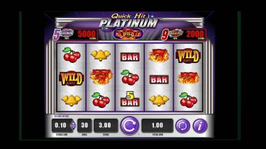 3d illüstrasyon - Slot Makinesi ve kazanan çubuğu