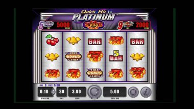 3d illüstrasyon - Slot Makinesi ve kazanan çubuğu