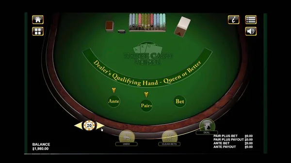 Ilustrace Hraní Black Jack Vítězství Hazardního Stolu — Stock fotografie