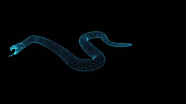 3d illüstrasyon - Hologram Wireframe Biçiminde Yılan