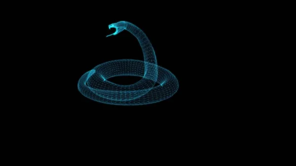 Ilustracja Snake Hologramie Wireframe Style — Zdjęcie stockowe