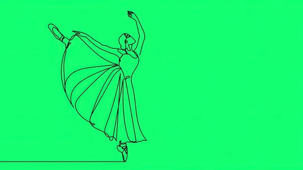 Illustration Die Linien Einer Tanzenden Ballerina — Stockfoto