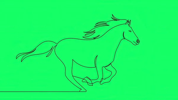 Illustration Drawing Horse Green Screen — Stock Photo, Image