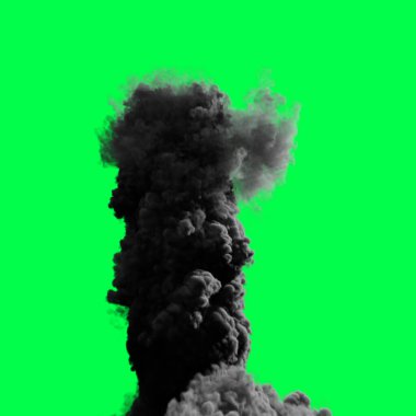 3D illüstrasyon - Yeşil ekranda ateş topu