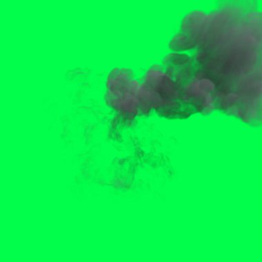 3D illüstrasyon - Yeşil ekranda ateş topu