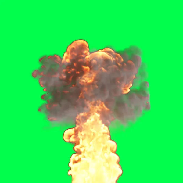 Illustration Fire Ball Green Screen — Stock Photo, Image