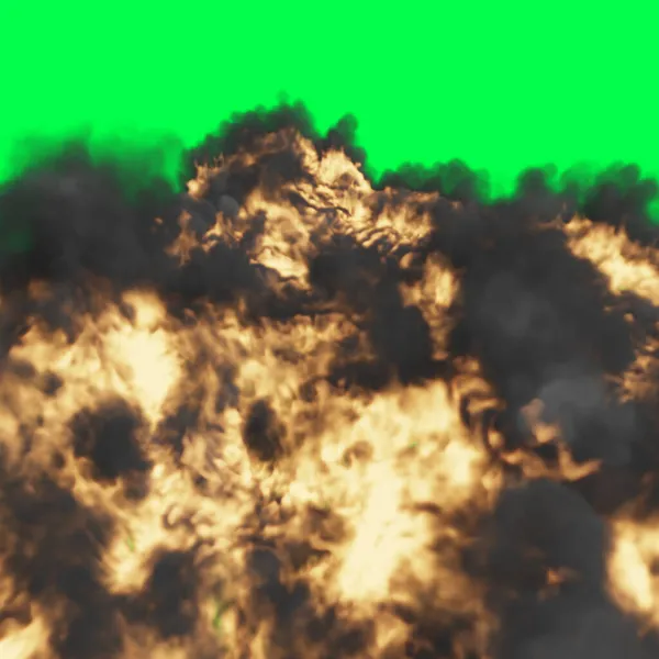 Иллюстрация Огненный Шар Зеленом Экране — стоковое фото