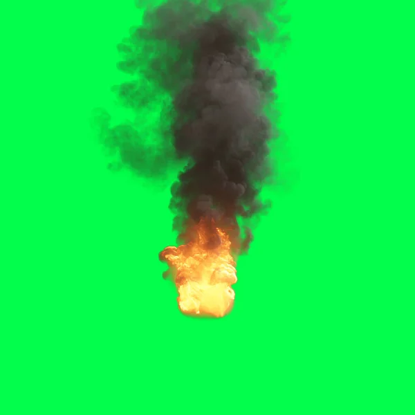 Illustration Fire Ball Green Screen — Stock Photo, Image