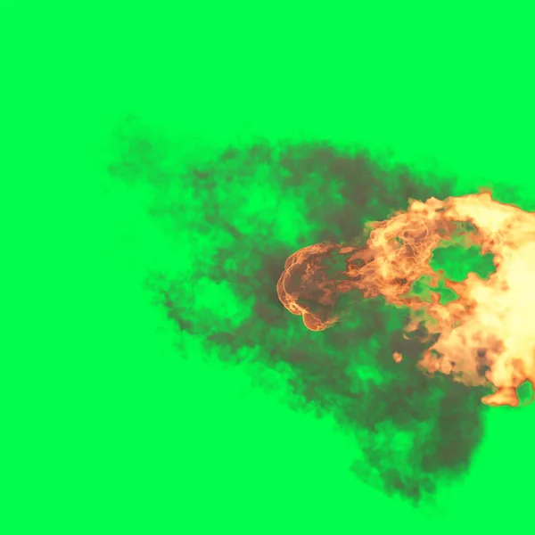 Ілюстрація Пожежна Куля Зеленому Екрані — стокове фото