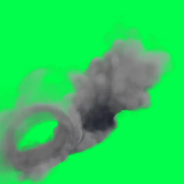 Illustration Boule Feu Sur Écran Vert — Photo