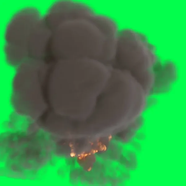 Illustration Fire Ball Green Screen — Stock Photo, Image