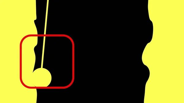 Ilustração Retângulo Vermelho Estilo Mínimo Composição Fundo Amarelo — Fotografia de Stock