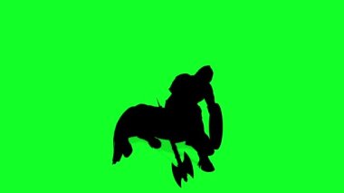 3D animasyon - Erkek Centaur 'un silueti Yeşil ekranda Yarı At Adam