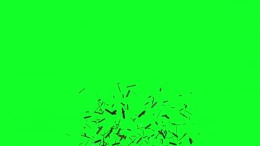 Merkezden patlayan ve ekrana yayılan küçük orman parçalarının krom anahtarlama efekti. 