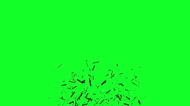 中央から爆発し 画面上に広がる小さな森の作品のクロマキー効果 破片Vfx — ストック動画