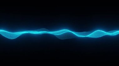 Ses dalgasının animasyonu. Soyut müzik dalgaları salınımı. Geleceğin ses dalgası görselleştirmesi.