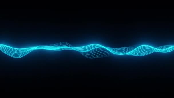 Анімація Звукової Хвилі Анотація Коливань Музичних Хвиль Футуристична Візуалізація Звукової — стокове відео