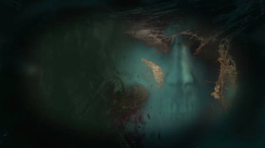 Şeytani karakterli ve canavarlı 3D illüstrasyon