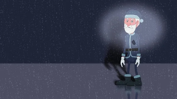 Иллюстрация Персонаж Мультфильма Костюме Танцующий Снегу — стоковое фото
