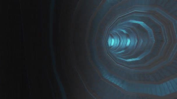 Animation Flyg Genom Futuristisk Science Tunnel — Stockvideo