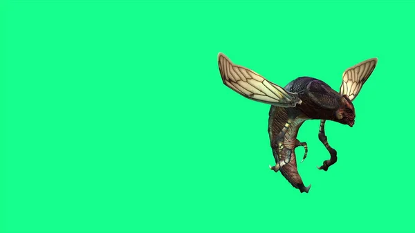 Ілюстрація Bee Wasp Flies Attack Green Background — стокове фото