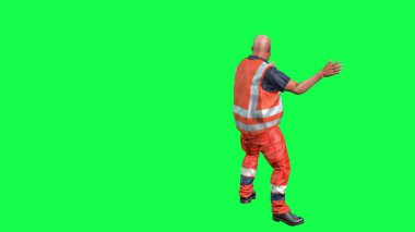 3D illüstrasyon - Yeşil arka grubunda 3D karakter