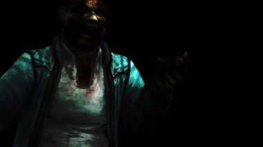 3D illüstrasyon - Efektli Korkunç Zombi