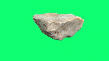 3d illüstrasyon - yeşil ekran arka planında taş