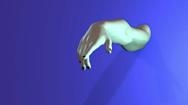 Illustration Hand Isolerad Minimal Stil Med Finger Upp Pekande Gest — Stockfoto