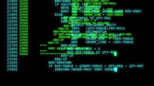 Ilustración Hacker Código Corriendo Por Terminal Pantalla Ordenador — Foto de Stock